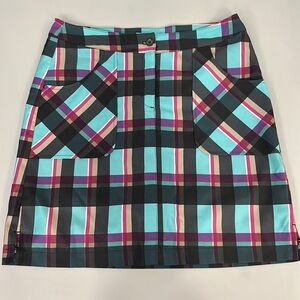 Callaway women’s skirt skort - teal plaid - size 4